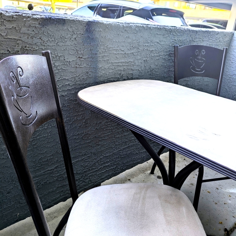 Elegant Black and Cream Dining Set